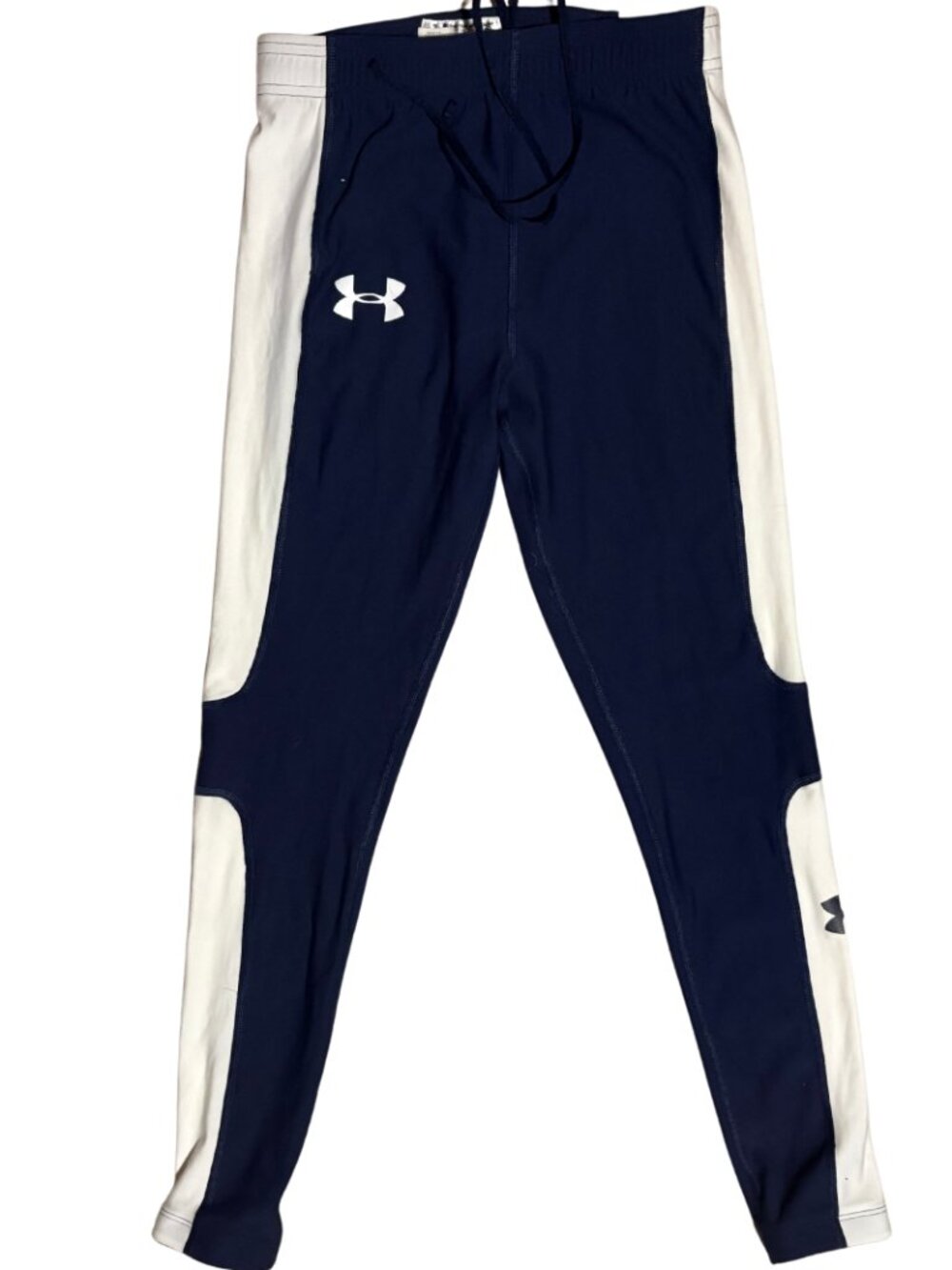Under Armour ColdGear Leggings Women’s Small Navy White Compression Tights 2009